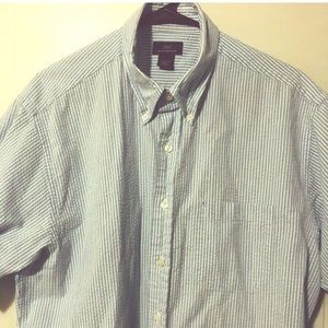 Mens Brooks Brothers Short Sleeve Blue Large